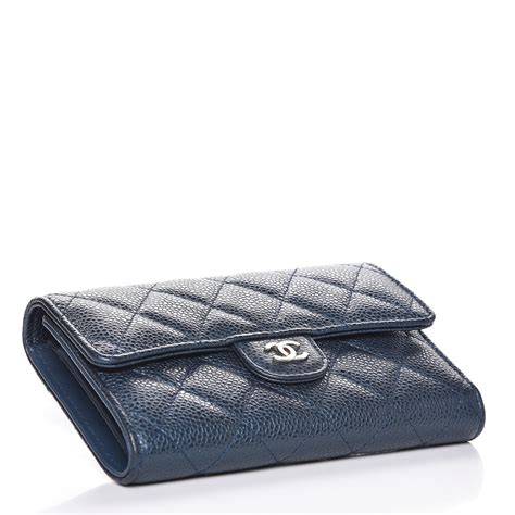 chanel dark blue wallet|authentic Chanel wallet.